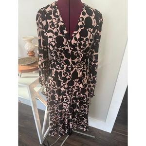 New Rachel Parcell Retro Print Jersey Wrap Dress 4